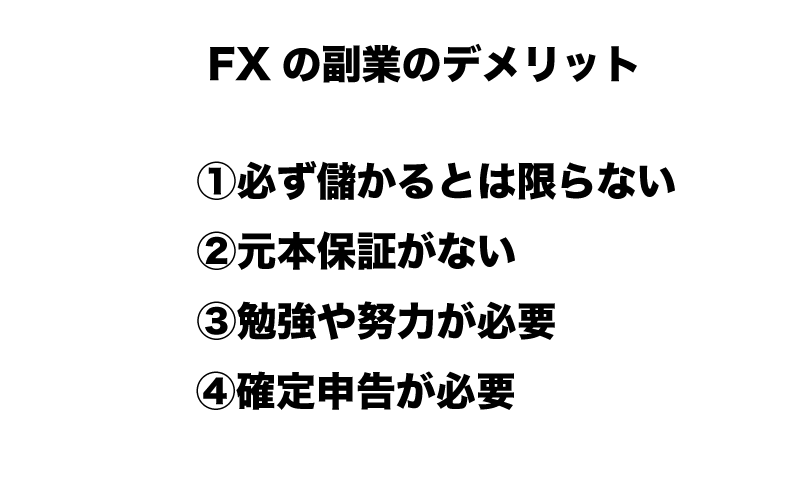 FX　副業　デメリット