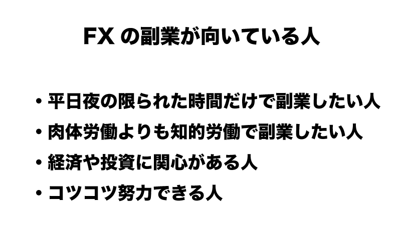 FX　副業　向いている人