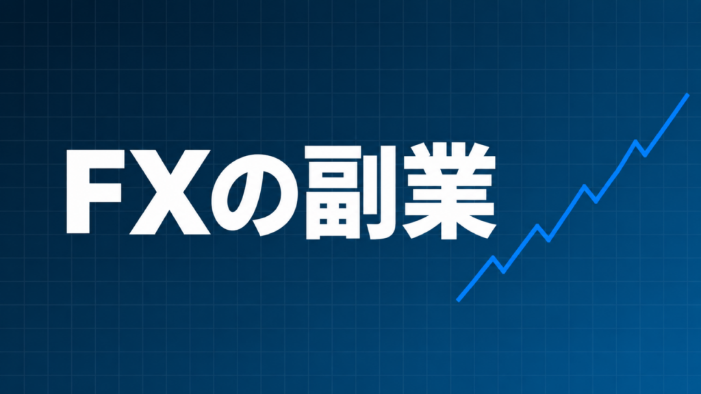 FXの副業を示すダークネイビー×ブルーのアイキャッチ画像