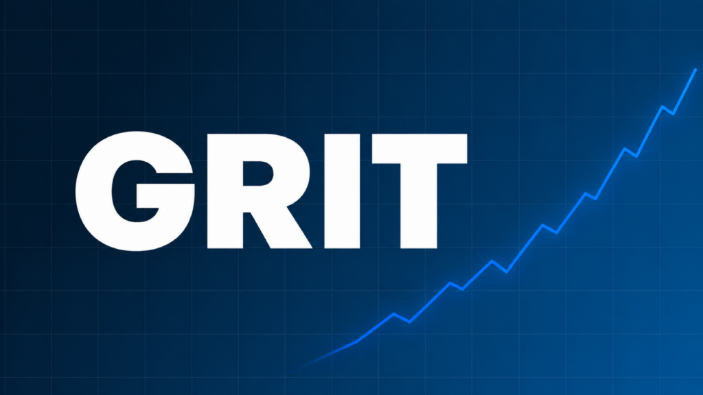 GRIT(やり抜く力)を示すダークネイビー×ブルーのアイキャッチ画像