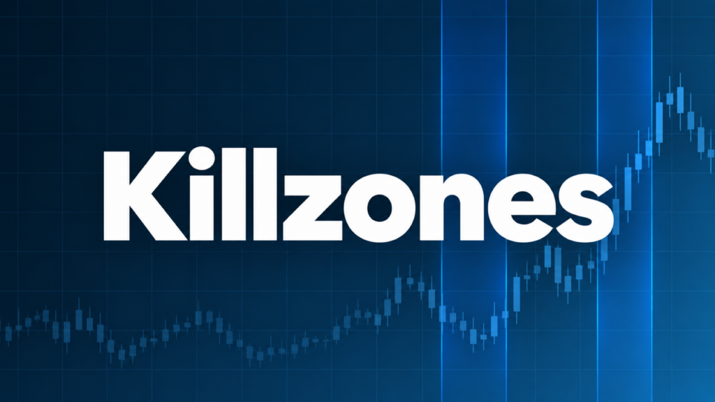 Killzonesを示すダークネイビー×ブルーのアイキャッチ画像