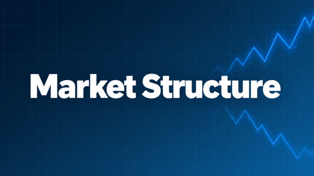 Market Structureを示すダークネイビー×ブルーのアイキャッチ画像