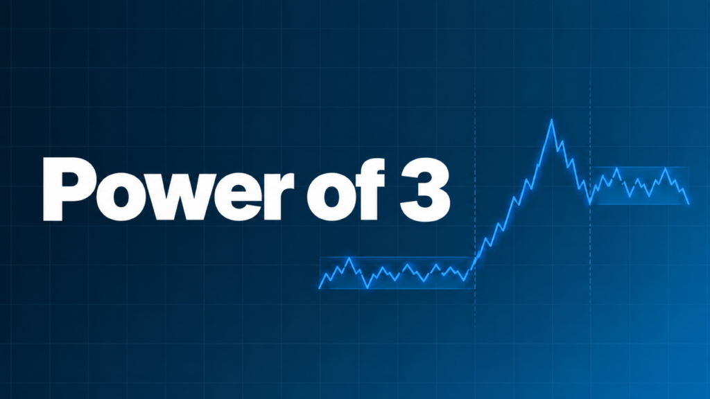 Power of 3を示すダークネイビー×ブルーのアイキャッチ画像