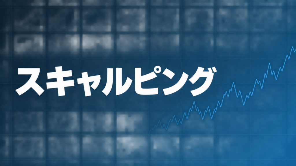 FXスキャルピングの特徴を示すダークネイビー背景のアイキャッチ画像